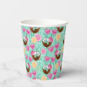 Beach Summer Pattern Papieren Bekers (Achterkant)