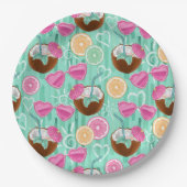 Beach Summer Pattern Papieren Bordje (Voorkant)