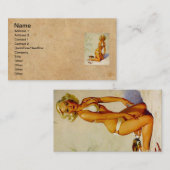  Beach Summer Pin up Girl Visitekaartje (Voorkant / Achterkant)