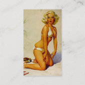  Beach Summer Pin up Girl Visitekaartje (Achterkant)