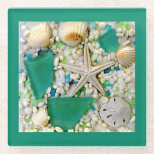 Beach Summer Seashells Glazen Onderzetter