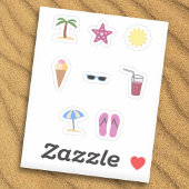 Beach Summer Stickers set