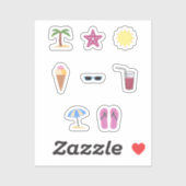 Beach Summer Stickers set (Vel)