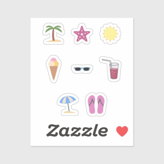 Beach Summer Stickers set (Vel)