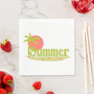 Beach Summer Sun en Tree Napkins Servet