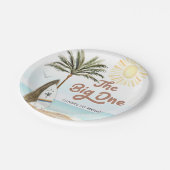 Beach Summer Surf 1st Birthday Papieren Bordje (Gekanteld)