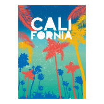 Beach Summer Theme California Poster art.