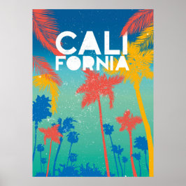 Beach Summer Theme California Poster art.