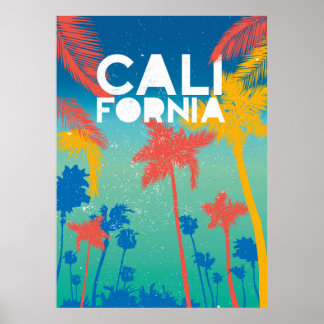 Beach Summer Theme California Poster art.