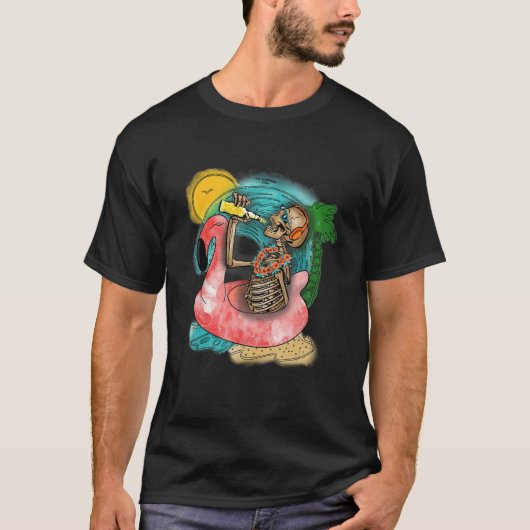 Beach Summer Time Skeleton T-shirt (Voorkant)
