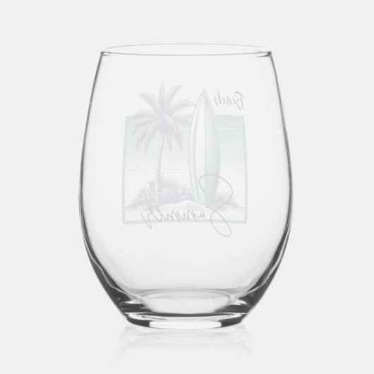 Beach Summer Wijnglas Zonder Voet (Achterkant)