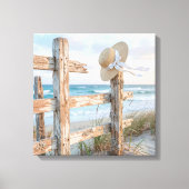 Beach Sun Hat in Ocean Breeze Canvas Afdruk (Voorkant)