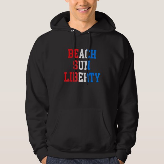 Beach Sun Liberty Celebrate with Red White and Blu Hoodie (Voorkant)