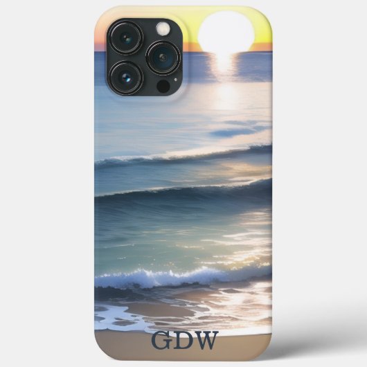 Beach Sun & Surf Monogram Case-Mate iPhone Case (Achterkant)