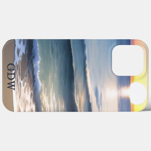 Beach Sun & Surf Monogram Case-Mate iPhone Case (Achterkant (horizontaal))