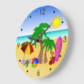 Beach Sun Zee Surf Blue Medium Large Wall Clocks Grote Klok (Hoek)