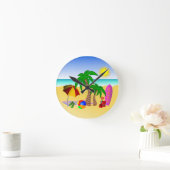Beach Sun Zee Surf Medium Blue Round Wall klokken (Huis)