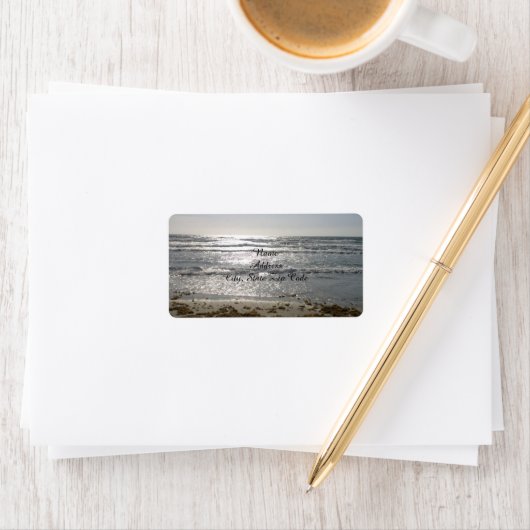Beach Sunrise Adresetiketten Etiket (Insitu)