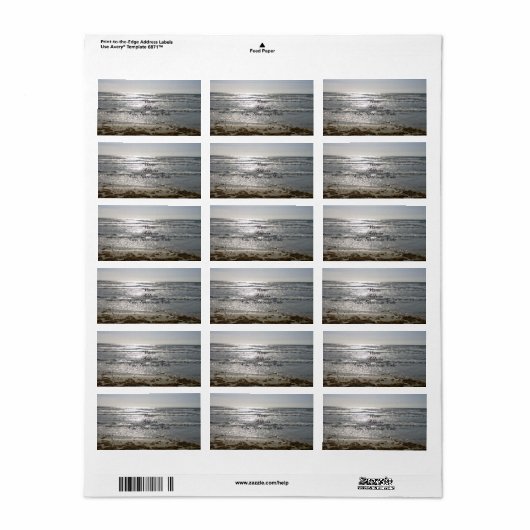 Beach Sunrise Adresetiketten Etiket (Full Sheet)