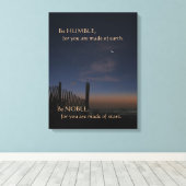 Beach Sunrise "Be Noble" Motivatie Canvas Afdruk (Insitu (Houten vloer))