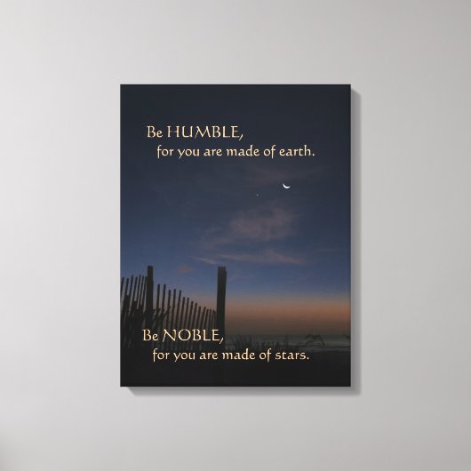 Beach Sunrise "Be Noble" Motivatie Canvas Afdruk (Voorkant)