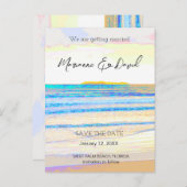 Beach sunrise behalve de datum aankondiging briefk (Voorkant / Achterkant)