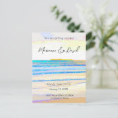 Beach sunrise behalve de datum aankondiging briefk (Staand voorkant)