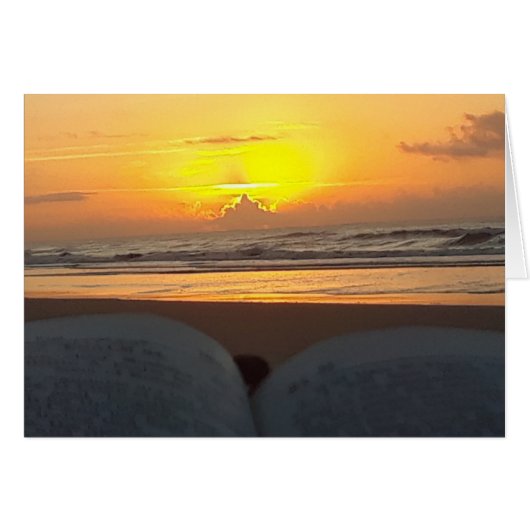 Beach Sunrise Blessing Card, behoort tot de Sunris (Voorkant Horizontaal)