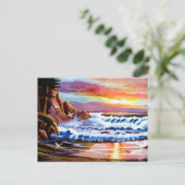 Beach Sunrise Briefkaart (Staand voorkant)