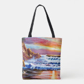 Beach Sunrise Canvas tas (Achterkant)