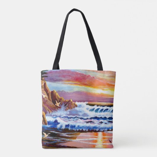 Beach Sunrise Canvas tas (Achterkant)