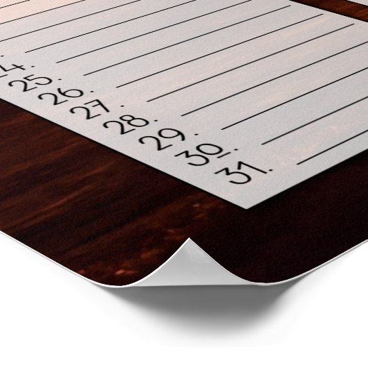 Beach Sunrise Classroom Size Birthday Calendar Poster (Hoek)