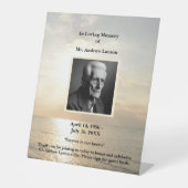 Beach Sunrise Funeral Memorial voetstuk Reclamebord Met Voetstuk (Voorkant)