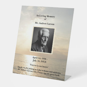 Beach Sunrise Funeral Memorial voetstuk Reclamebord Met Voetstuk