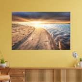 Beach sunrise in Burnham Overy Staithe in Norfolk Canvas Afdruk (Insitu (Woonkamer))