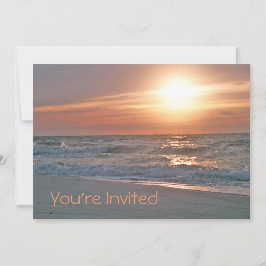 Beach Sunrise Invitation (met twee beelden) Kaart (Voorkant)