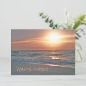 Beach Sunrise Invitation (met twee beelden) Kaart (Staand voorkant)