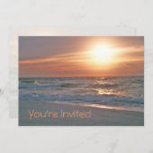 Beach Sunrise Invitation (met twee beelden) Kaart (Voorkant / Achterkant)