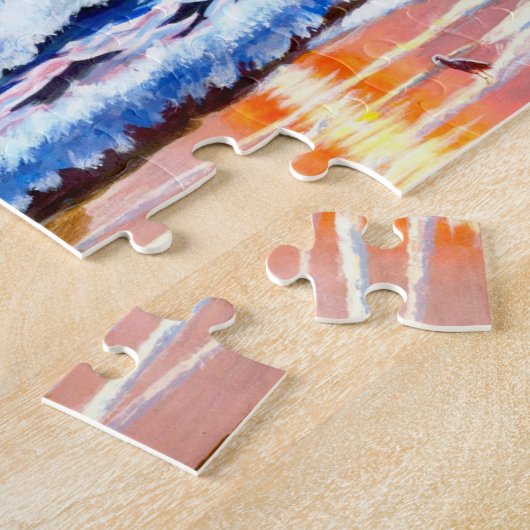 Beach Sunrise Jigzaag Puzzle Legpuzzel (Zijkant)