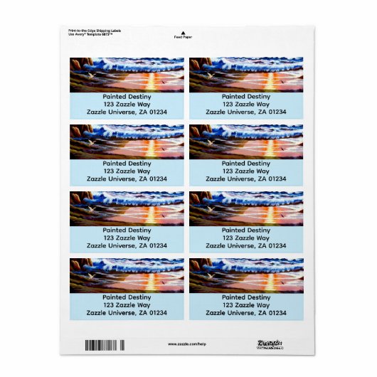 Beach Sunrise Label (Full Sheet)