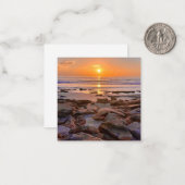 Beach Sunrise mini notecard set Notitiekaartje (Voorkant / Achterkant in situ)