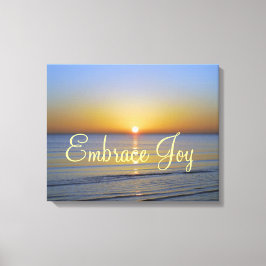 Beach Sunrise: Omarm vreugde bevestiging Canvas Afdruk