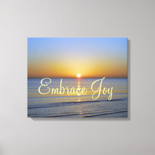 Beach Sunrise: Omarm vreugde bevestiging Canvas Afdruk