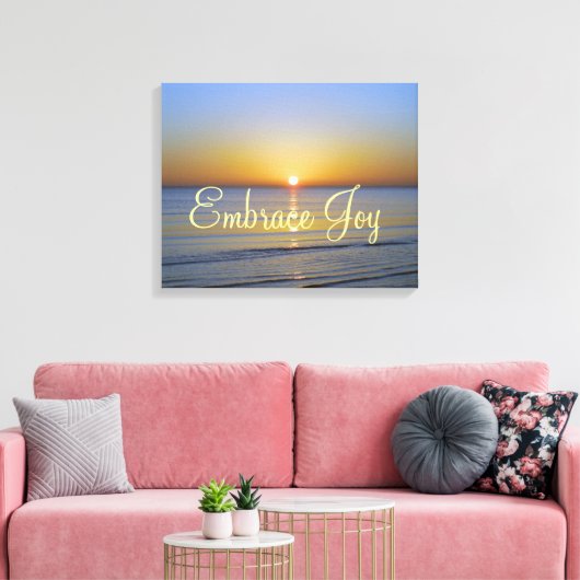 Beach Sunrise: Omarm vreugde bevestiging Canvas Afdruk (Insitu (Woonkamer))