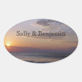 Beach Sunrise Ovale Sticker