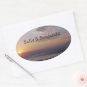 Beach Sunrise Ovale Sticker (Envelop)