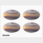 Beach Sunrise Ovale Sticker (Vel)