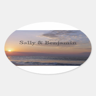 Beach Sunrise Ovale Sticker