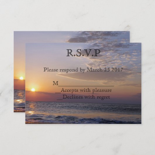 Beach Sunrise RSVP (Voorkant / Achterkant)