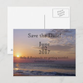 Beach Sunrise Save the Date Aankondigingskaart (Voorkant / Achterkant)